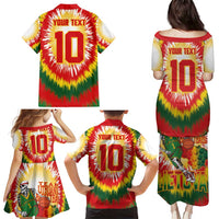Custom Lithuania Basketball Family Matching Puletasi and Hawaiian Shirt Champions Skeleton of The Baltic Tie Dye Style - Wonder Print Shop