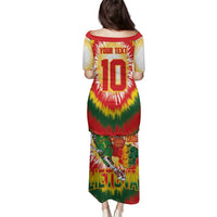 Custom Lithuania Basketball Family Matching Puletasi and Hawaiian Shirt Champions Skeleton of The Baltic Tie Dye Style - Wonder Print Shop