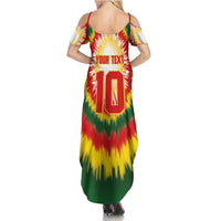 Custom Lithuania Basketball Family Matching Summer Maxi Dress and Hawaiian Shirt Champions Skeleton of The Baltic Tie Dye Style - Wonder Print Shop