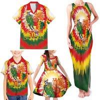 Custom Lithuania Basketball Family Matching Tank Maxi Dress and Hawaiian Shirt Champions Skeleton of The Baltic Tie Dye Style - Wonder Print Shop