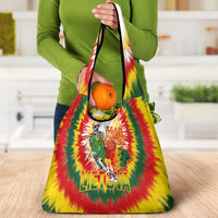 Lithuania Basketball Grocery Bag Champions Skeleton of The Baltic Tie Dye Style - Wonder Print Shop