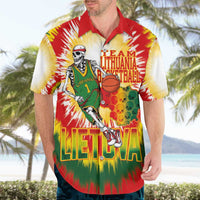 Custom Lithuania Basketball Hawaiian Shirt Champions Skeleton of The Baltic Tie Dye Style - Wonder Print Shop