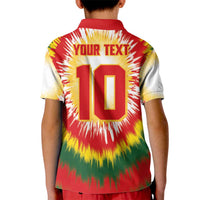 Custom Lithuania Basketball Kid Polo Shirt Champions Skeleton of The Baltic Tie Dye Style - Wonder Print Shop