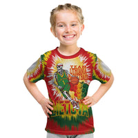 Custom Lithuania Basketball Kid T Shirt Champions Skeleton of The Baltic Tie Dye Style - Wonder Print Shop