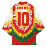 Custom Lithuania Basketball Kimono Champions Skeleton of The Baltic Tie Dye Style - Wonder Print Shop