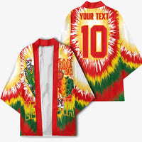 Custom Lithuania Basketball Kimono Champions Skeleton of The Baltic Tie Dye Style - Wonder Print Shop