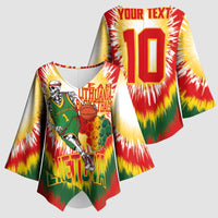 Custom Lithuania Basketball Kimono Sleeve Blouse Champions Skeleton of The Baltic Tie Dye Style - Wonder Print Shop