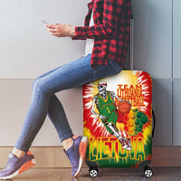 Lithuania Basketball Luggage Cover Champions Skeleton of The Baltic Tie Dye Style - Wonder Print Shop