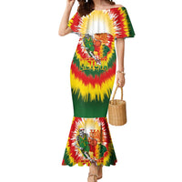 Custom Lithuania Basketball Mermaid Dress Champions Skeleton of The Baltic Tie Dye Style - Wonder Print Shop