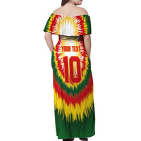 Custom Lithuania Basketball Off Shoulder Maxi Dress Champions Skeleton of The Baltic Tie Dye Style - Wonder Print Shop