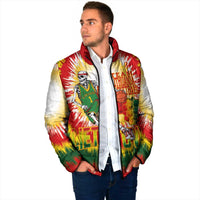Custom Lithuania Basketball Padded Jacket Champions Skeleton of The Baltic Tie Dye Style - Wonder Print Shop