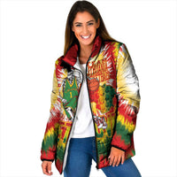 Custom Lithuania Basketball Padded Jacket Champions Skeleton of The Baltic Tie Dye Style - Wonder Print Shop