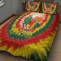 Lithuania Basketball Quilt Bed Set Champions Skeleton of The Baltic Tie Dye Style - Wonder Print Shop
