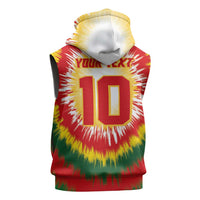 Custom Lithuania Basketball Sleeveless Zip Hoodie Champions Skeleton of The Baltic Tie Dye Style - Wonder Print Shop