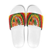 Lithuania Basketball Slide Sandals Champions Skeleton of The Baltic Tie Dye Style - Wonder Print Shop