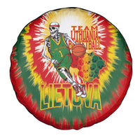 Lithuania Basketball Spare Tire Cover Champions Skeleton of The Baltic Tie Dye Style - Wonder Print Shop