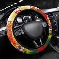 Lithuania Basketball Steering Wheel Cover Champions Skeleton of The Baltic Tie Dye Style - Wonder Print Shop