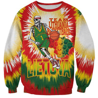 Custom Lithuania Basketball Sweatshirt Champions Skeleton of The Baltic Tie Dye Style - Wonder Print Shop