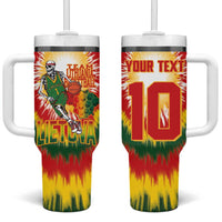 Custom Lithuania Basketball Tumbler With Handle Champions Skeleton of The Baltic Tie Dye Style - Wonder Print Shop