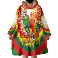 Custom Lithuania Basketball Wearable Blanket Hoodie Champions Skeleton of The Baltic Tie Dye Style - Wonder Print Shop