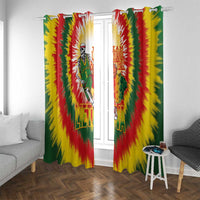 Lithuania Basketball Window Curtain Champions Skeleton of The Baltic Tie Dye Style - Wonder Print Shop
