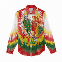 Custom Lithuania Basketball Women Casual Shirt Champions Skeleton of The Baltic Tie Dye Style - Wonder Print Shop