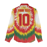 Custom Lithuania Basketball Women Casual Shirt Champions Skeleton of The Baltic Tie Dye Style - Wonder Print Shop