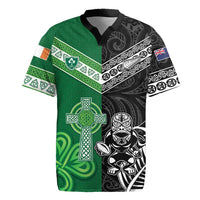 New Zealand And Ireland Rugby Custom Rugby Jersey Maori Tiki With Shamrock