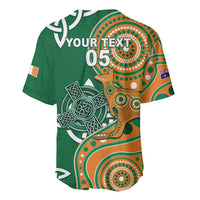 Australia And Ireland Rugby Custom Baseball Jersey Walllabies And Shamrock Together