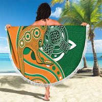 Australia And Ireland Rugby Beach Blanket Walllabies And Shamrock Together