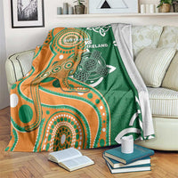 Australia And Ireland Rugby Blanket Walllabies And Shamrock Together