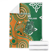 Australia And Ireland Rugby Blanket Walllabies And Shamrock Together