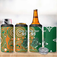 Australia And Ireland Rugby Custom 4 in 1 Can Cooler Tumbler Walllabies And Shamrock Together