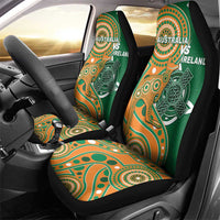 Australia And Ireland Rugby Car Seat Cover Walllabies And Shamrock Together