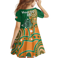 Australia And Ireland Rugby Custom Family Matching Off Shoulder Maxi Dress and Hawaiian Shirt Walllabies And Shamrock Together