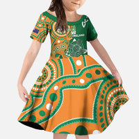 Australia And Ireland Rugby Custom Family Matching Short Sleeve Bodycon Dress and Hawaiian Shirt Walllabies And Shamrock Together