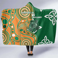 Australia And Ireland Rugby Hooded Blanket Walllabies And Shamrock Together