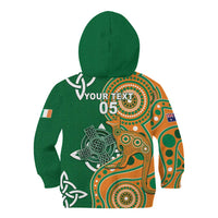 Australia And Ireland Rugby Custom Kid Hoodie Walllabies And Shamrock Together