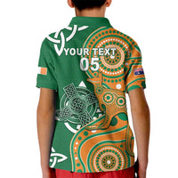 Australia And Ireland Rugby Custom Kid Polo Shirt Walllabies And Shamrock Together