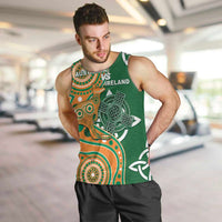Australia And Ireland Rugby Custom Men Tank Top Walllabies And Shamrock Together