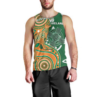Australia And Ireland Rugby Custom Men Tank Top Walllabies And Shamrock Together