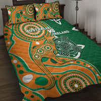 Australia And Ireland Rugby Quilt Bed Set Walllabies And Shamrock Together
