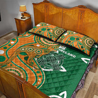 Australia And Ireland Rugby Quilt Bed Set Walllabies And Shamrock Together