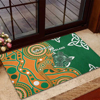 Australia And Ireland Rugby Rubber Doormat Walllabies And Shamrock Together