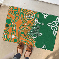 Australia And Ireland Rugby Rubber Doormat Walllabies And Shamrock Together