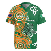 Australia And Ireland Rugby Custom Rugby Jersey Walllabies And Shamrock Together
