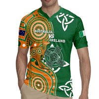Australia And Ireland Rugby Custom Rugby Jersey Walllabies And Shamrock Together