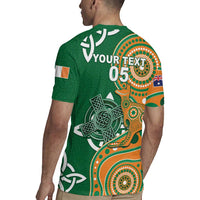 Australia And Ireland Rugby Custom Rugby Jersey Walllabies And Shamrock Together