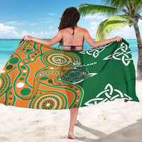 Australia And Ireland Rugby Sarong Walllabies And Shamrock Together