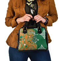 Australia And Ireland Rugby Shoulder Handbag Walllabies And Shamrock Together